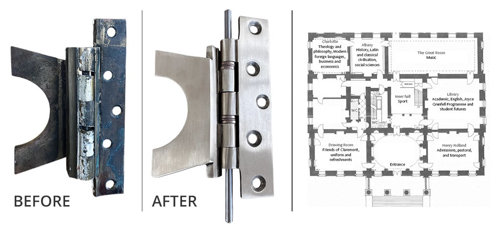 Cooke Brothers Hinge Restoration for the Henry Holland Room