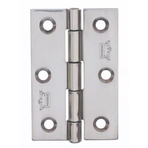 7040 Plain Knuckle Butt Hinge - Stainless Steel - Bright Polished  76 x 51 x 2mm