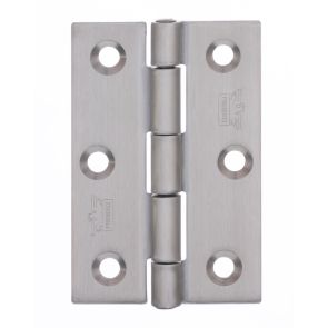 7040 Plain Knuckle Butt Hinge - Stainless Steel - Satin Polished  76 x 51 x 2mm