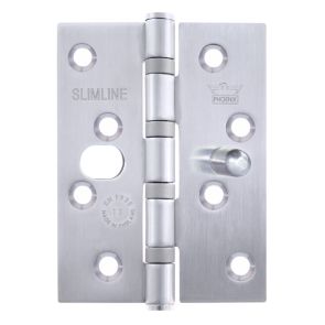 7530 Slimline Dog Bolt Hinge - Staggered Hole - Stainless Steel - Satin Polished  102 x 76 x 2.5mm