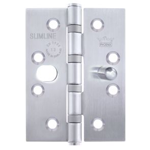 7530 Slimline Dog Bolt Hinge - ANSI Hole - Stainless Steel - Satin Polished  102 x 76 x 2.5mm