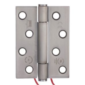 7730 Concealed Bearing 8 Wire Conductor Hinge - Clockwise Closing - Stainless Steel - Satin Polished  102 x 76 x 3mm