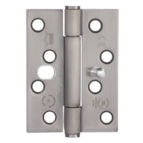 7730 Concealed Bearing Dog Bolt Hinge - Stainless Steel - Square Corner - Satin Polished  102 x 76 x 3mm