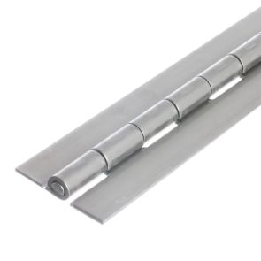 1006 Heavy Duty Continuous Piano Hinge - Mild Steel - Self Colour - No Holes  1829 x 51 x 2.5 x 7mm Pin