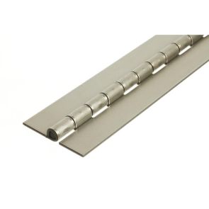 1208 Heavy Duty Continuous Piano Hinge - Mild Steel - Self Colour - No Holes  1829 x 76 x 3 x 8mm Pin