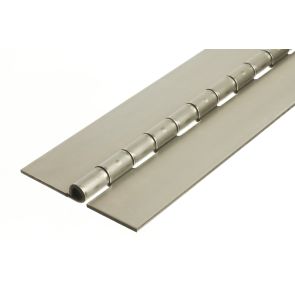 1212 Heavy Duty Continuous Piano Hinge - Mild Steel - Self Colour - No Holes  1829 x 102 x 3 x 8mm Pin