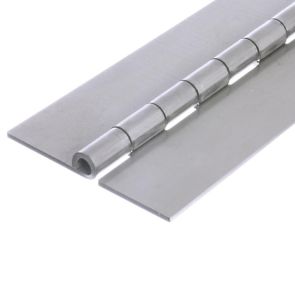 1212 Heavy Duty Continuous Piano Hinge - Aluminium - Self Colour - No Holes  1829 x 102 x 3 x 8mm Pin