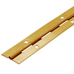 4806 Medium Duty Continuous Piano Hinge - Brass - Self Colour- In-line Holes  1829 x 38 x 1.2 x 3.3mm Pin