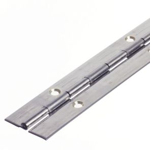 6406 Medium Duty Continuous Piano Hinge - Mild Steel - Zinc - In-line Holes  1829 x 38 x 1.6 x 3.3mm Pin