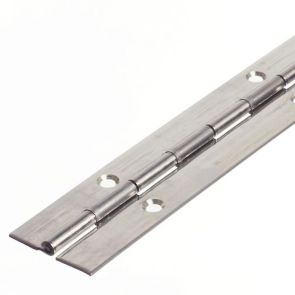6406 Medium Duty Continuous Piano Hinge - Stainless Steel - Self Colour - In-line Holes  1829 x 38 x 1.5 x 3.5mm Pin