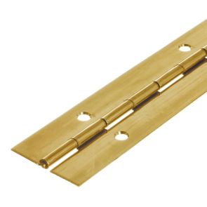 6410 Medium Duty Continuous Piano Hinge - Brass - Self Colour - In-line Holes  1829 x 51 x 1.6 x 3.3mm Pin