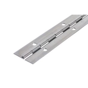 6410 Medium Duty Continuous Piano Hinge - Stainless Steel - Self Colour - In-line Holes  1829 x 51 x 1.5 x 3.5mm Pin