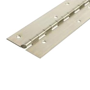 56015AL Architectural Continuous Piano Hinge - Reduced Ligature - Stainless Steel - Satin Polished - Staggered Holes  2134 x 102 x 2.5 x 7mm Pin