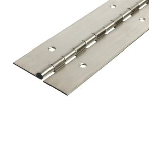 Architectural Continuous Hinge - Stainless Steel - Bright Polished - In-line Holes  2000 x 76 x 2.5 x 7mm Pin