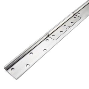 56135 Interleaf Continuous Piano Hinge - Stainless Steel - Satin Polished - Staggered Holes   2134 x 90.5 x 2.5 x 7mm Pin