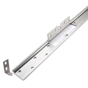 56152 Interleaf Continuous Piano Hinge - Reduced Ligature - Stainless Steel - Satin Polished - Staggered Holes   2134 x 110.5 x 2.5 x 7mm Pin