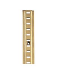 7472 Single Raised Bookcase Strip - Mild Steel - Electro Brass  1829 x 24 x 1mm