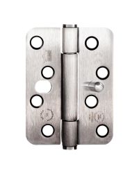 7730 Concealed Bearing Dog Bolt Hinge - Stainless Steel - Radius Corner - Satin Polished  102 x 76 x 3mm