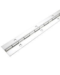 3604 Light Duty Continuous Piano Hinge - Brass - Bright Chrome - In-line Holes  1829 x 32 x 0.9 x 2.3mm Pin