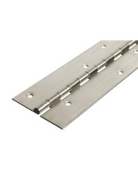 56015 Architectural Continuous Piano Hinge - Stainless Steel - Bright Polished - Staggered Holes  2134 x 102 x 2.5 x 7mm Pin