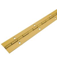 3604 Light Duty Continuous Piano Hinge - Brass - Self Colour - In-line Holes  1829 x 32 x 0.9 x 2.3mm Pin