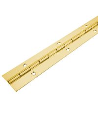 3604 Light Duty Continuous Piano Hinge - Brass - Bright Polished - In-line Holes  1829 x 32 x 0.9 x 2.3mm Pin