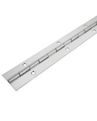 3604 Light Duty Continuous Piano Hinge - Aluminium - Bright Polished - In-line Holes  1829 x 32 x 0.9 x 2.3mm Pin