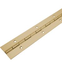 3606 Light Duty Continuous Piano Hinge - Brass - Self Colour - In-line Holes  1829 x 38 x 0.9 x 2.3mm Pin