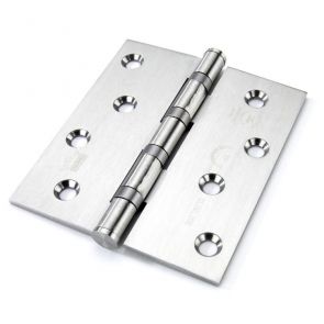 7535 Slimline Butt Hinge - Square Corner - Staggered Hole - Stainless Steel - Satin Polished  102 x 89 x 2.5mm
