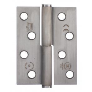 7755 Concealed Bearing Lift Off Hinge - Square Corner - Staggered Hole - Clockwise Close - Stainless Steel - Satin Polished  102 x 76 x 3mm