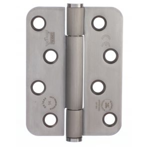 7756 Concealed Bearing Lift Off Hinge - Radius Corner - Staggered Hole - Anti-Clockwise Close - Stainless Steel - Satin Polished  102 x 76 x 3mm