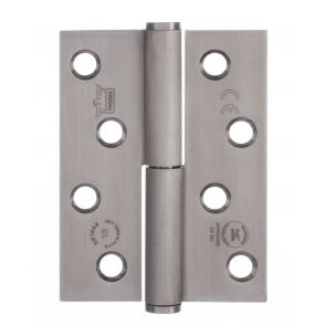 7756 Concealed Bearing Lift Off Hinge - Square Corner - Staggered Hole - Anti-Clockwise Close - Stainless Steel - Satin Polished  102 x 76 x 3mm