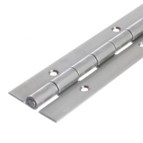 1006 Heavy Duty Continuous Piano Hinge - Stainless Steel - Self Colour - In-line Holes  1829 x 51 x 2.5 x 7mm Pin