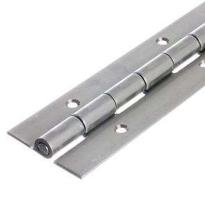 1006 Heavy Duty Continuous Piano Hinge - Stainless Steel - Satin Polished - In-line Holes  1829 x 51 x 2.5 x 7mm Pin