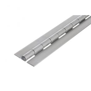 1006 Heavy Duty Continuous Piano Hinge - Stainless Steel - Self Colour - No Holes  1829 x 51 x 2.5 x 7mm Pin