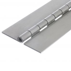 1212 Heavy Duty Continuous Piano Hinge - Stainless Steel - Self Colour - No Holes  1829 x 102 x 3 x 8mm Pin