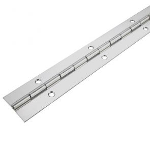3602 Light Duty Continuous Piano Hinge - Aluminium - Bright Polished - In-line Holes  1829 x 25 x 0.9 x 2.3mm Pin