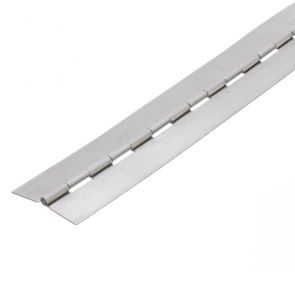 3606 Light Duty Continuous Piano Hinge - Stainless Steel - Self Colour - No Holes  1829 x 38 x 0.9 x 2.3mm Pin