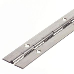6406 Medium Duty Continuous Piano Hinge - Mild Steel - Self Colour - In-line Holes  1829 x 38 x 1.6 x 3.3mm Pin