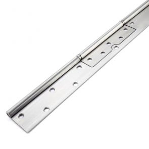 56152 Interleaf Continuous Piano Hinge - Reduced Ligature - Stainless Steel - Satin Polished - Staggered Holes   2134 x 110.5 x 2.5 x 7mm Pin