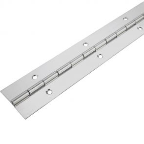 0732 Light Duty Continuous Piano Hinge - Stainless Steel - Self Colour - In-line Holes - 2040 x 32 x 0.7 x 1.7mm Pin
