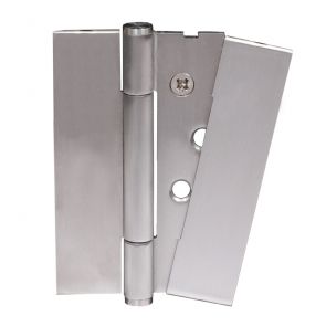 7730 Concealed Bearing Hinge with Coverplate - Stainless Steel - Satin Polished  102 x 76 x 3mm