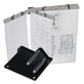 PRO 2-pin wall bracket with 2 A0 planholders